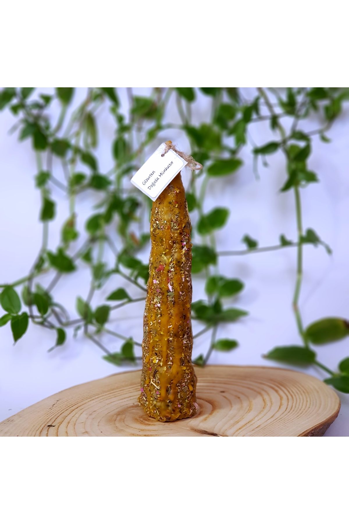 GLOWTEN Doğal El Dökümü Çevre Dostu Balmumundan Tütsülü Mum