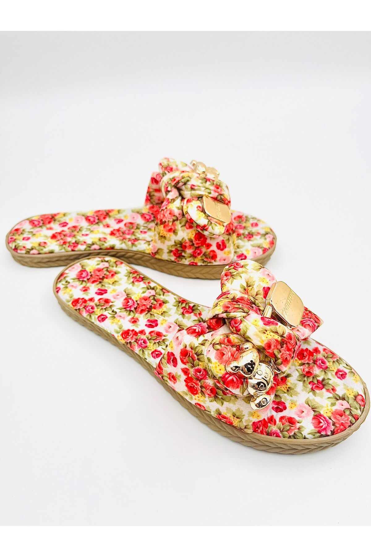 Lurji-Teddy Bear Buckle Daily Stylish Summer Comfortable Home Out Πακέτο Γυναικείες Παντόφλες 1