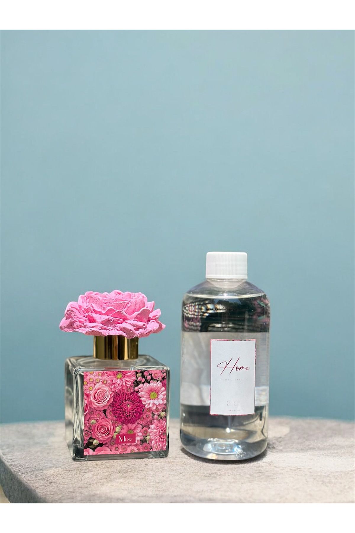 LİNECRAFT 120 ml Çiçek Taşlı Ve 250 ml Yedek Esanlı Oda Kokusu Set Çiçek Kokulu
