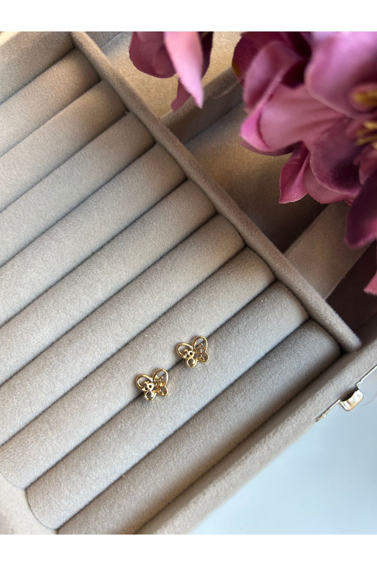 MOONJEWELLERY Çelik Kelebek Küpe