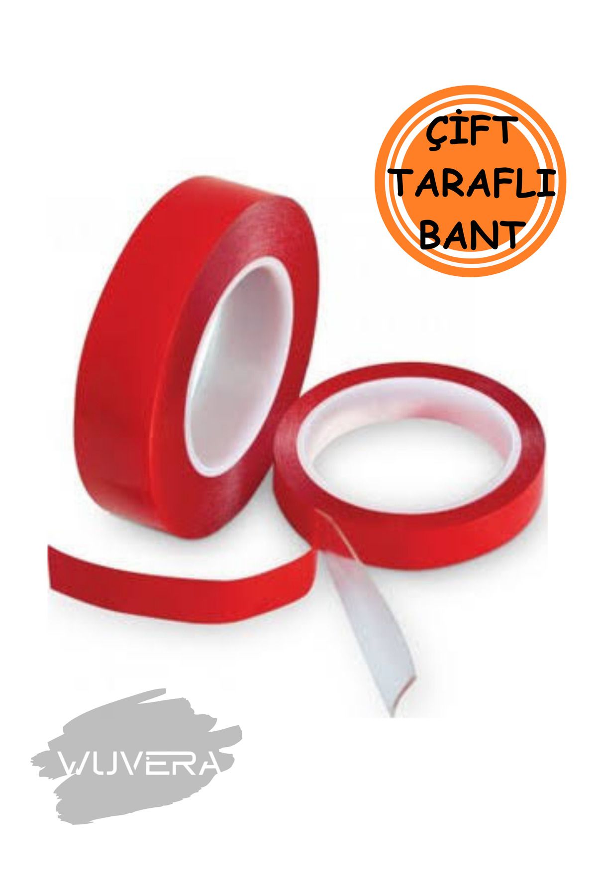 WUVERA Silikonlu Çift Taraflı Montaj Bandı 18mm x 2mt – Güçlü Yapışma ve Kolay Uygulama