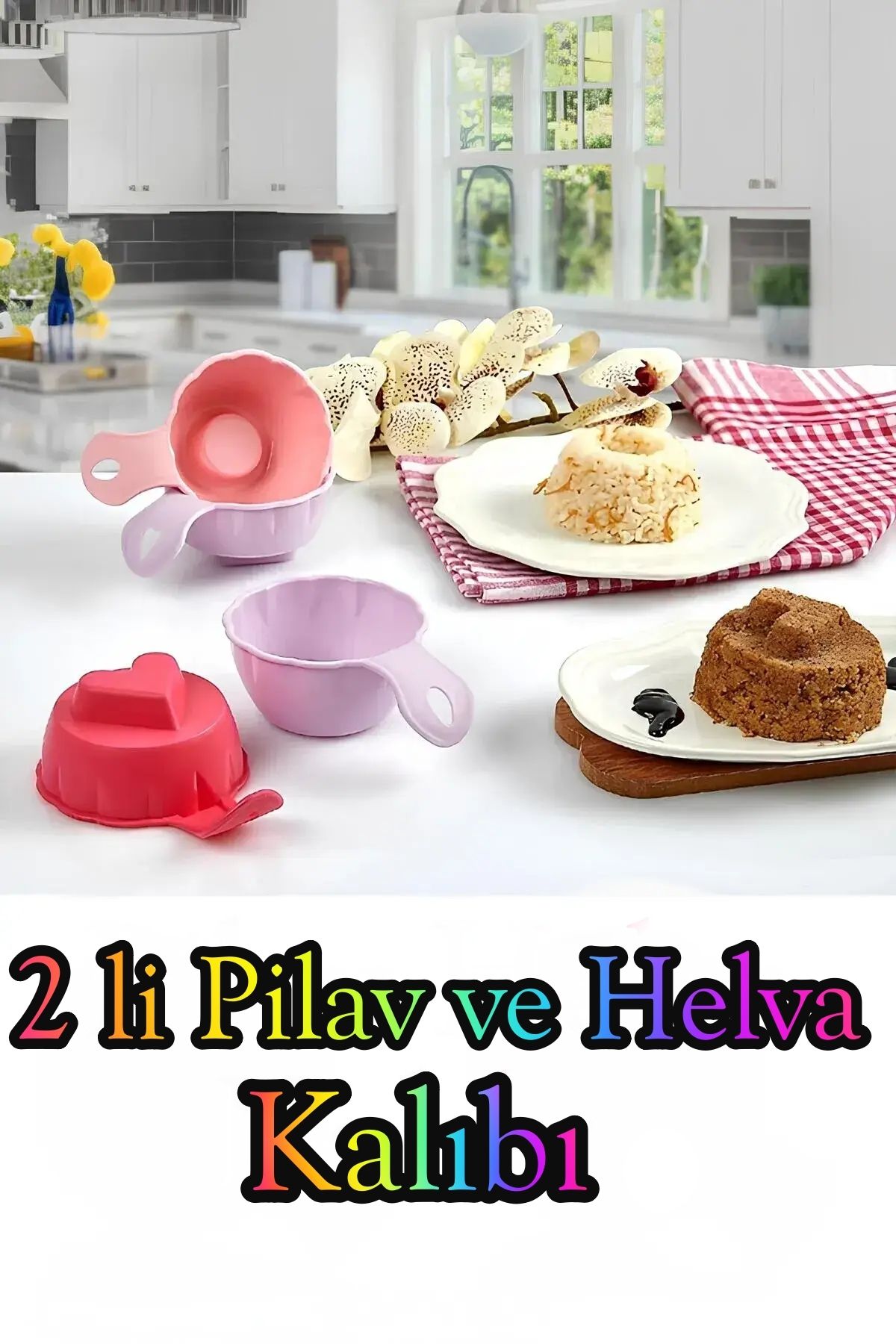 Hepyeniyiz Hep Yeniyiz Pratik 2'li Pilav Ve Helva Şekillendirici Kalıp Seti Sunum Plastik Aparat