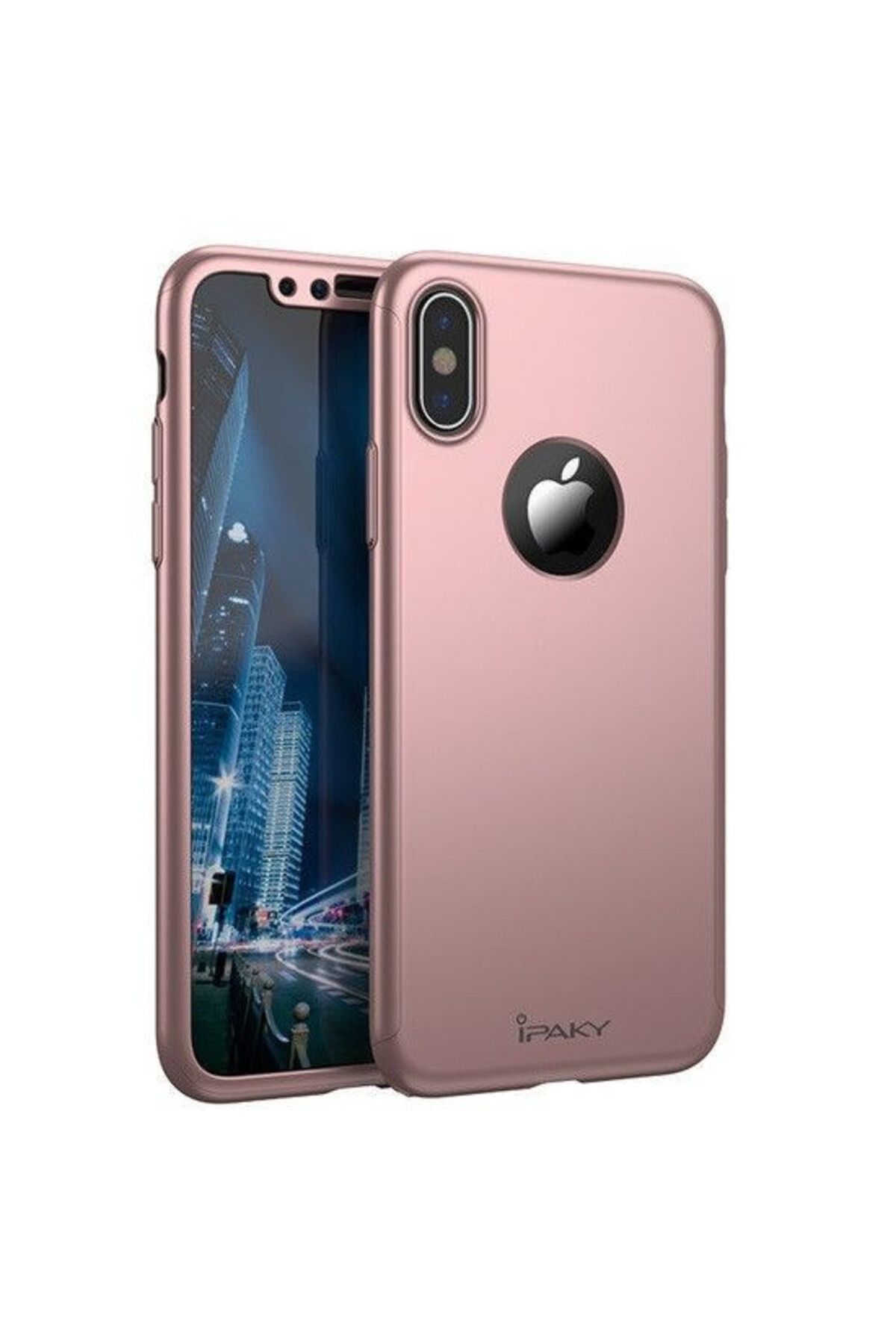 OEM Carcasă Apple Iphone X, Fullbody Elegance Luxury Ipaky Rose-gold, Acoperire Completă La 360 De Grade Cu Folie - One Size