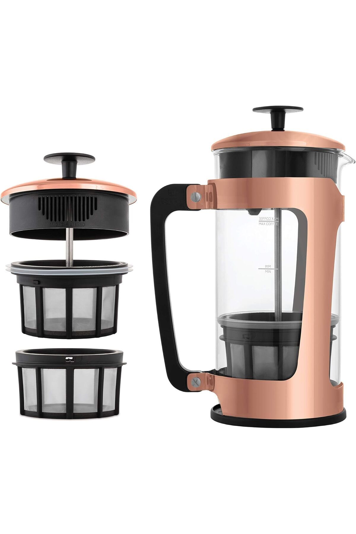 GÜMRÜK BEY Espro 1232C French Press P5 Safety-Lock Sistemi ve Patentli Çift Mikro Filtre 950 ml Paslanmaz Çelik