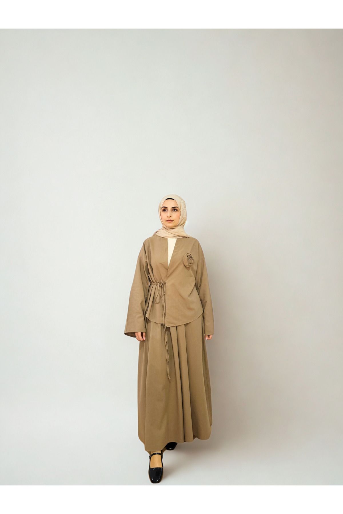 shop Gül Detaylı Kimono Etek Takım