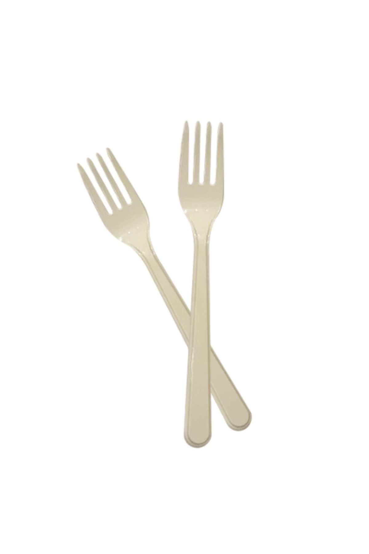 gnsstore Kika Tek Kullanımlık Plastik Çatal 24 Lü -Krem-