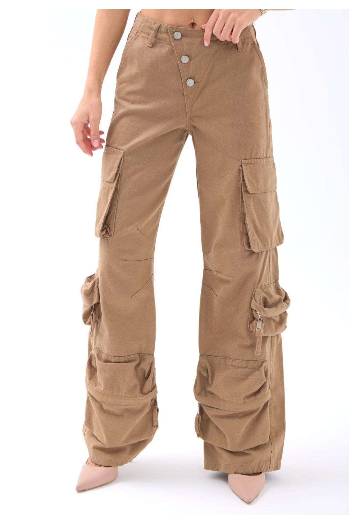 PHIVA Pantolon Camel – Gabardin %100 Pamuk