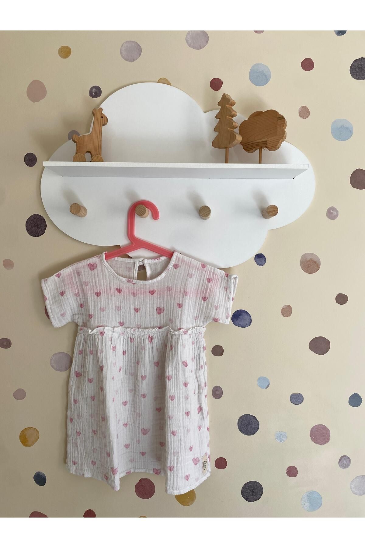 Bubby Nest Store KALP DESENLİ ÇİFT KAT MÜSLİN ELBİSE