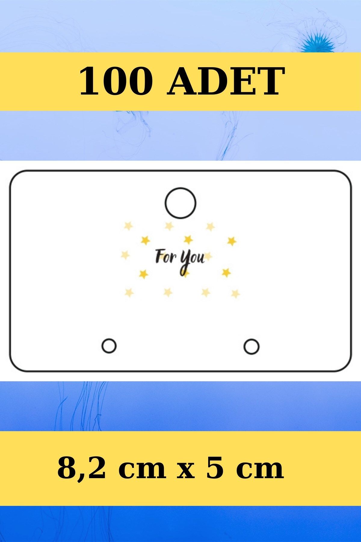 Emtory For You - Yatay 100 Adet Küpe Kartı - Takı Kartı - Paketleme Kartı - Bujiteri Kartı