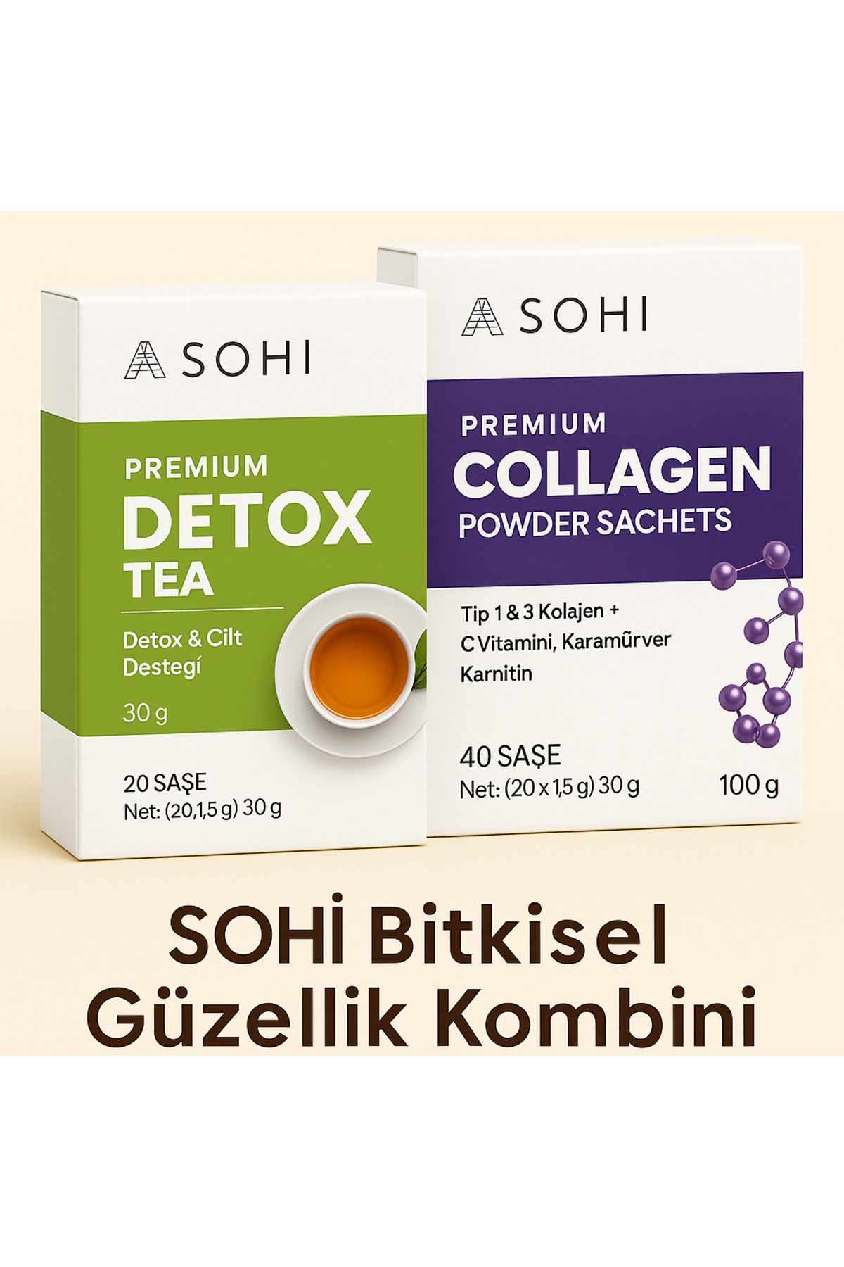 SOHİ SOHİ Bitkisel Kombini | Çay + Collagen | 40 Saşe