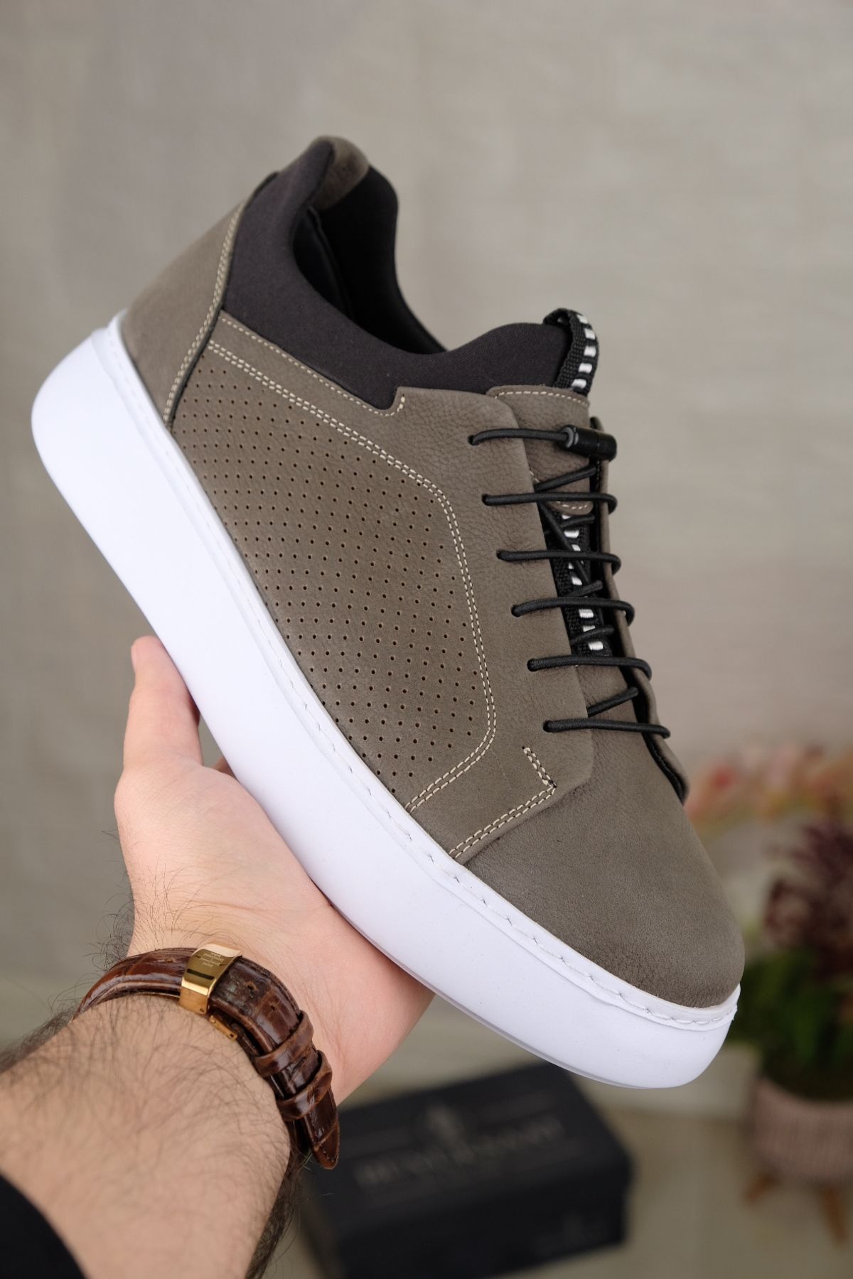 Leathermens Hakiki Deri, Strechli Bağcıksız Yumuşacık Ve Ortopedich Sneaker Erkek Ayakkabı