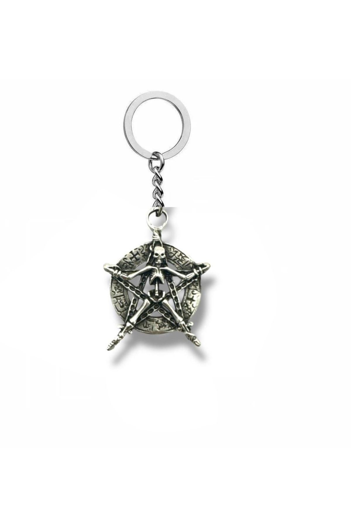 Herşey Nota Pentagram İskelet Figürlü Anahtarlık Unisex