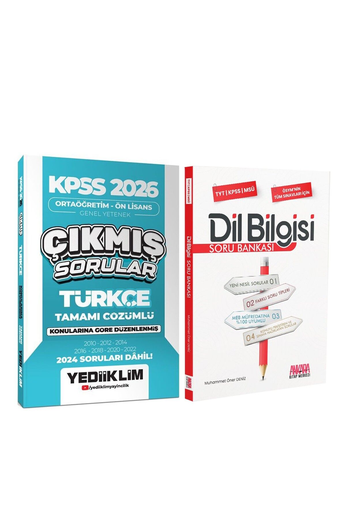 Ankara Kitap Merkezi Yediiklim 2026 KPSS Ortaöğretim Önlisans Türkçe Konularına Göre Çıkmış Sorular ve AKM Dil Bilgisi So