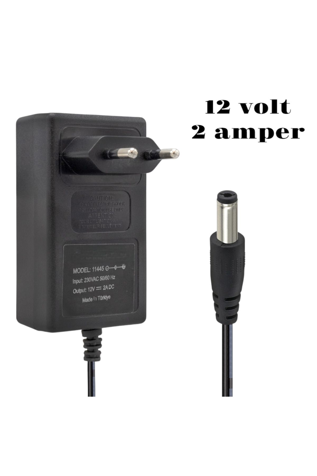 nelerbulurum YÜKSEK KALİTELİ 12 VOLT 2 AMPER 5.5*2.5 MM UÇLU 110cm ADAPTÖR ŞERİT LED-MODEM-TRAFO-UYDU CİHAZI