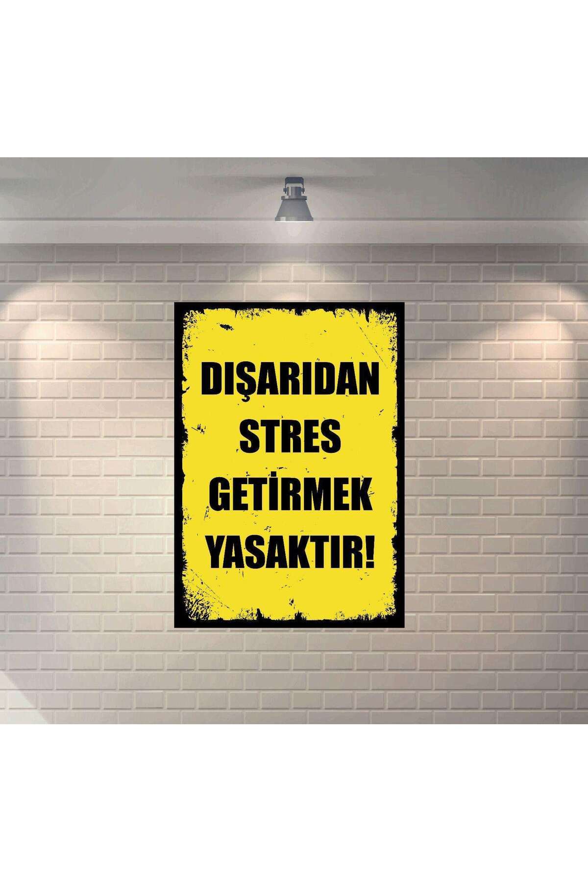 BBO REKLAM Dışarıdan Stres Getirmek Yasaktır ! Retro MDF Duvar Dekarasyon Tablosu
