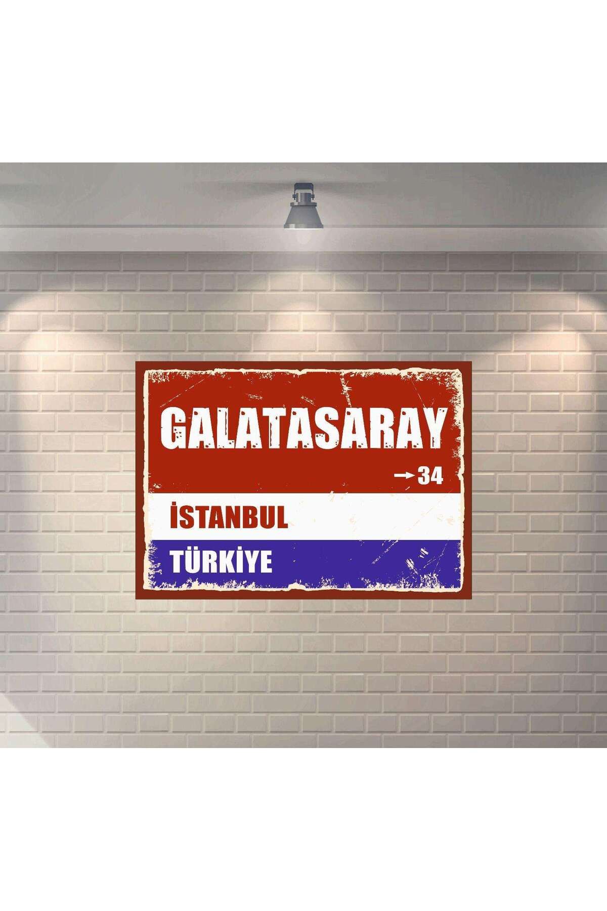 BBO REKLAM Galatasaray Sokak Tabelası Retro MDF Duvar Dekarasyon Tablosu