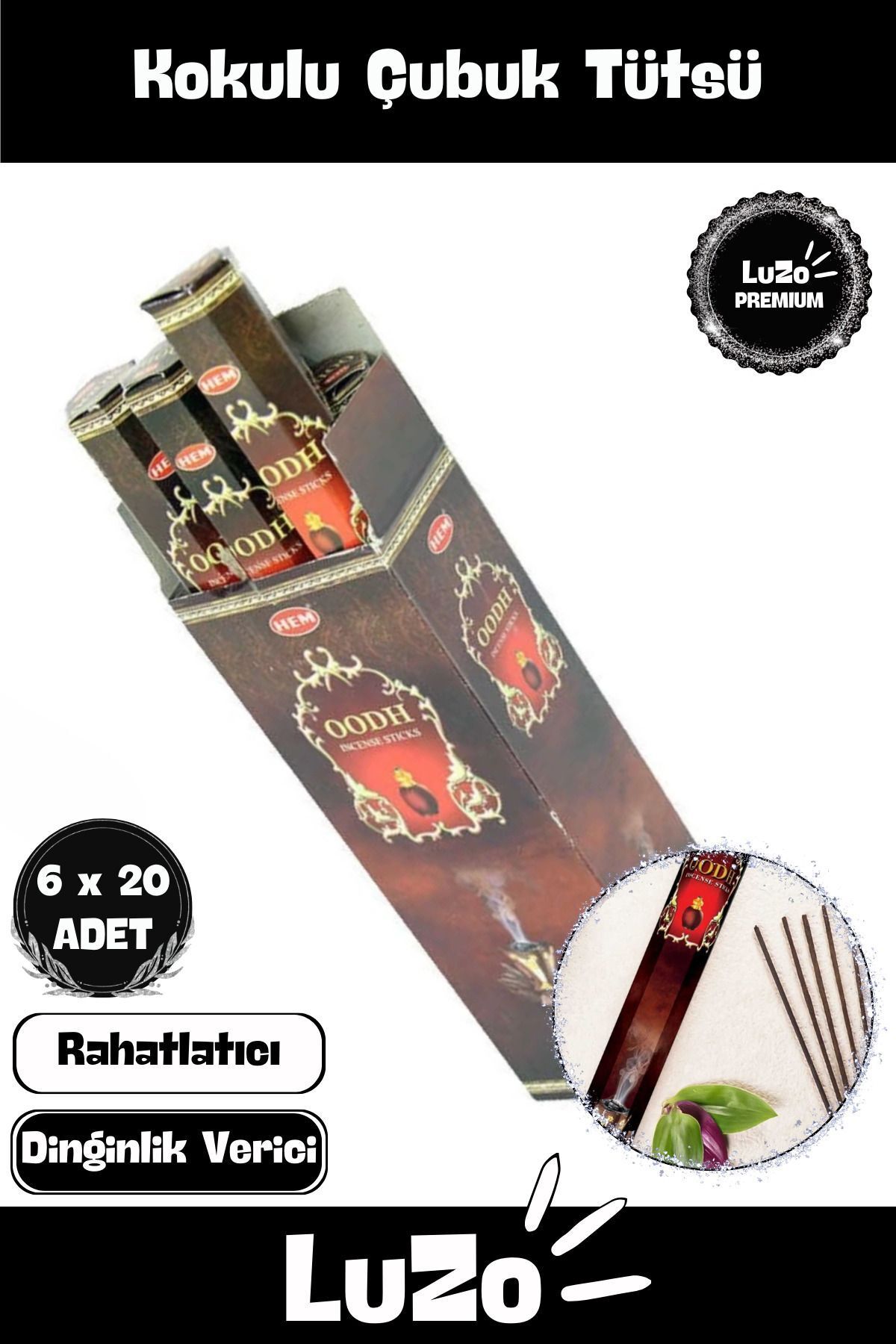 SerenityHaven Premium Seri Enerji Dinginlik Huzur Veren Çakra Meditasyon Kokulu Rahatlatan Çubuk Tütsü 6 x 20 Ade