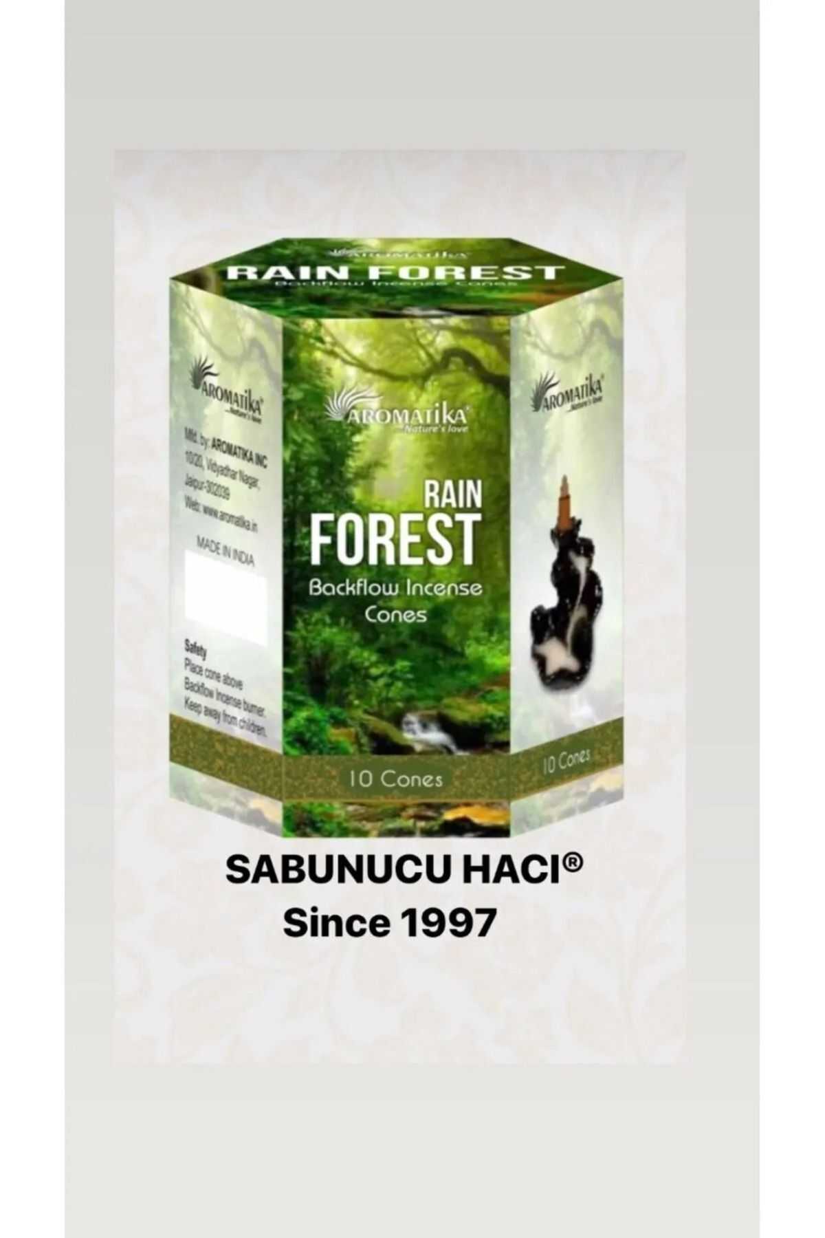 SerenityHaven Rain Forest 10 Adet Geri Akışlı Tütsü Backflow Cones 10 PCS Geri Akış Tütsü