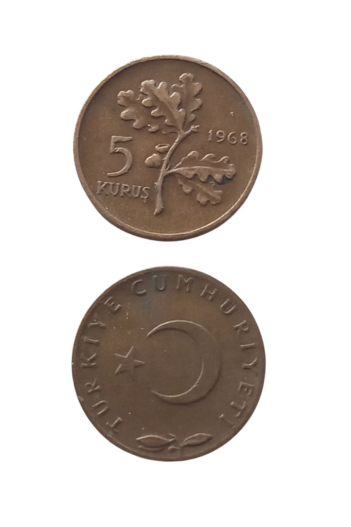 Yediotuz 1968 5 Kuruş Koleksiyon Madeni Para Eski Para Antika Para Hediye Hobi Darpane