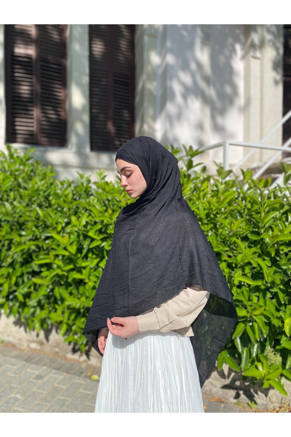 MENESSA Bambu Kraş Şal Siyah