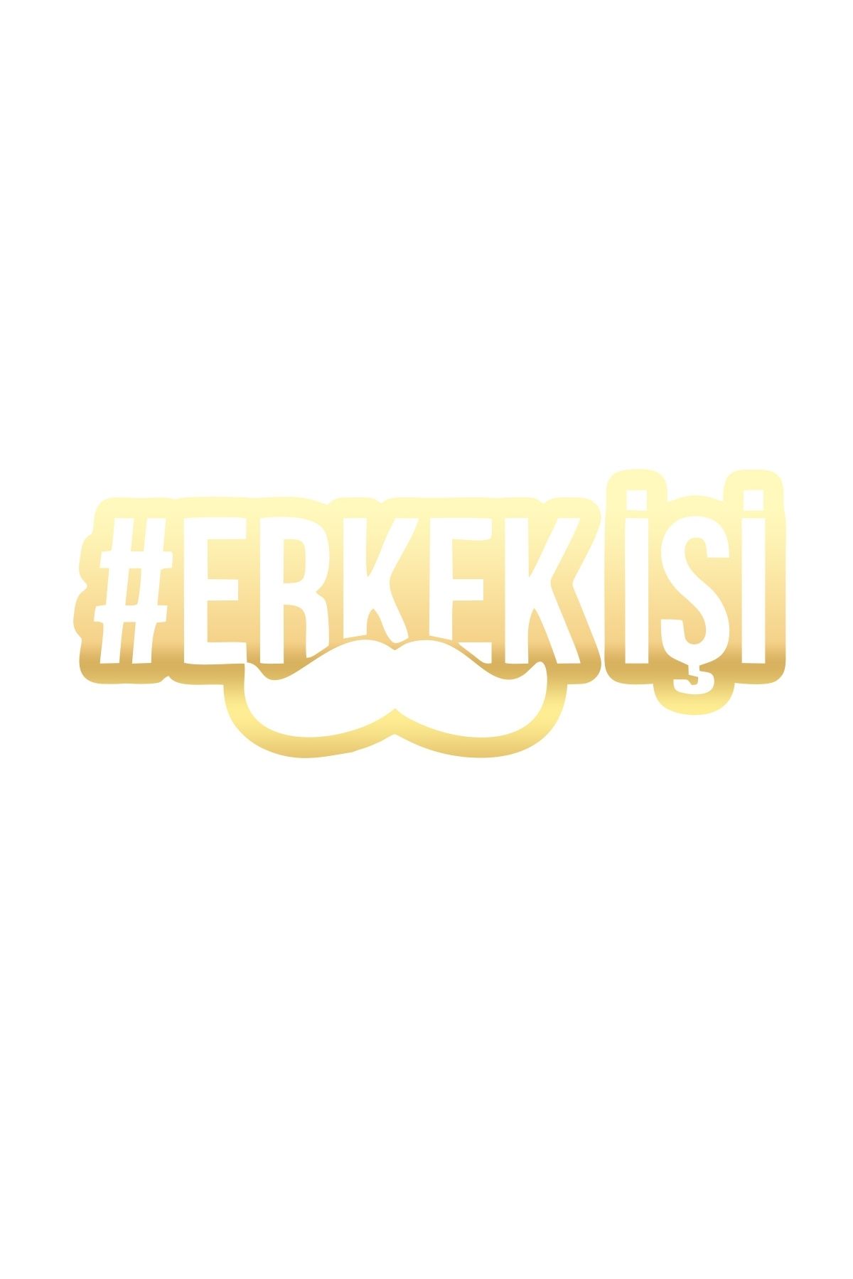 Reysa Tasarım Erkek İşi Araba Sticker 17x17 Cm Gold