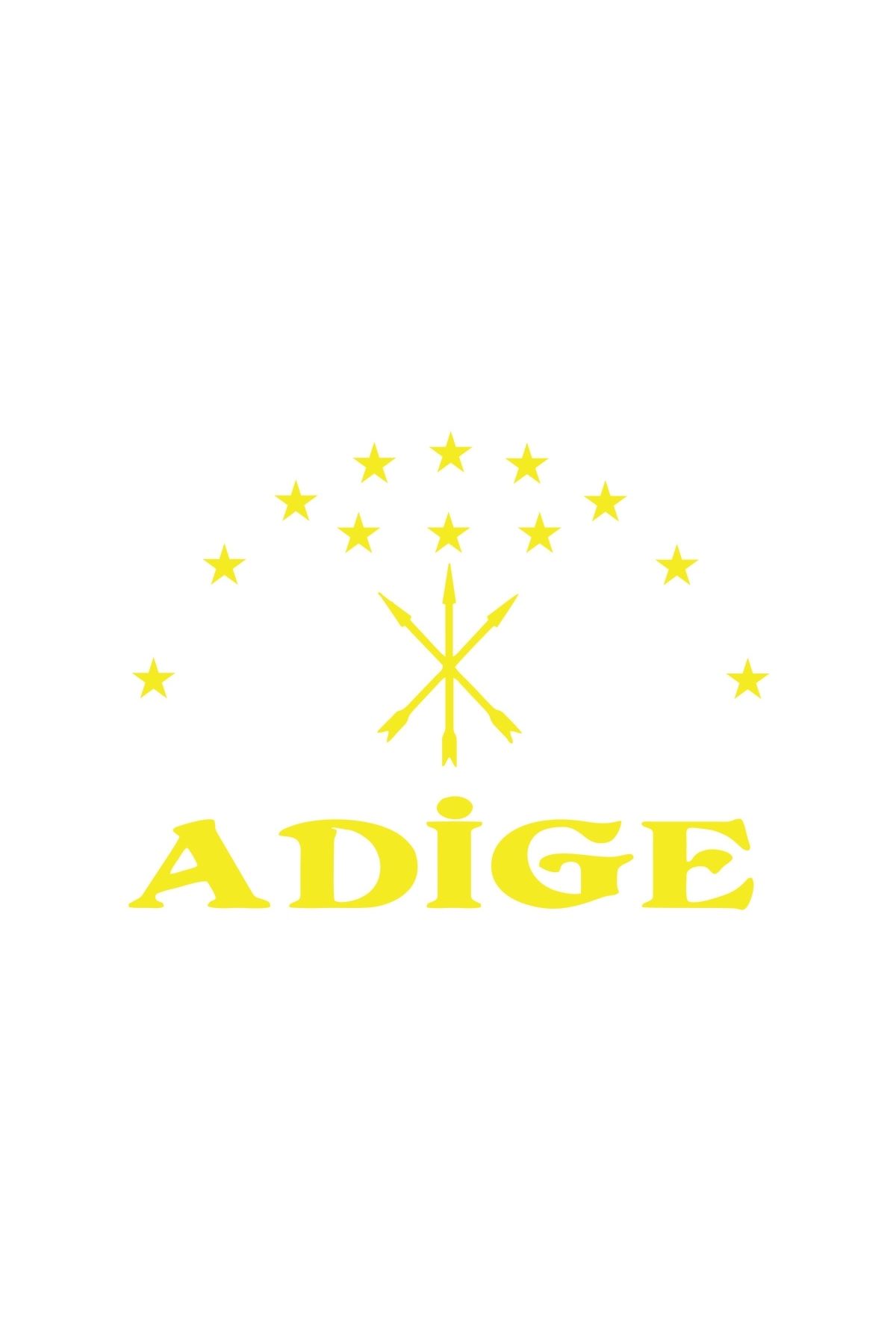 Reysa Tasarım Adige Çerkez Bayrağı Sticker 17x17 Cm Sarı