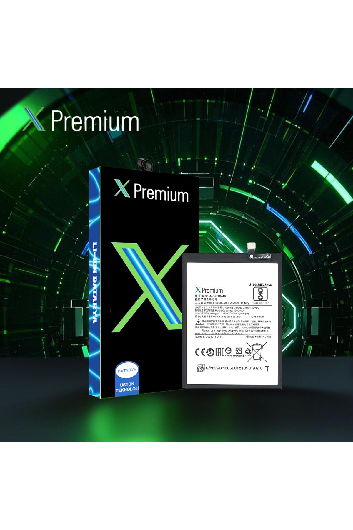 X PREMİUM X Premium Xiaomi Redmi Note 8 / Note 8T / Redmi 7 / Note 6 / Note 6 Pro BN46 Batarya Pil 4000 mAh