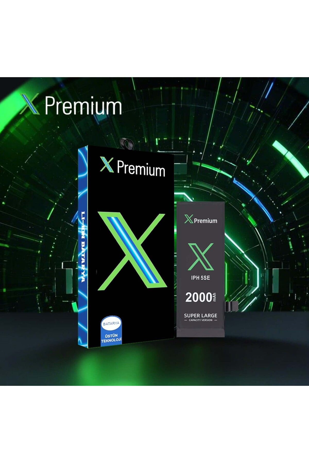 X PREMİUM X Premium iPhone 5SE Yüksek Kapasiteli Batarya Pil 2000 mAh