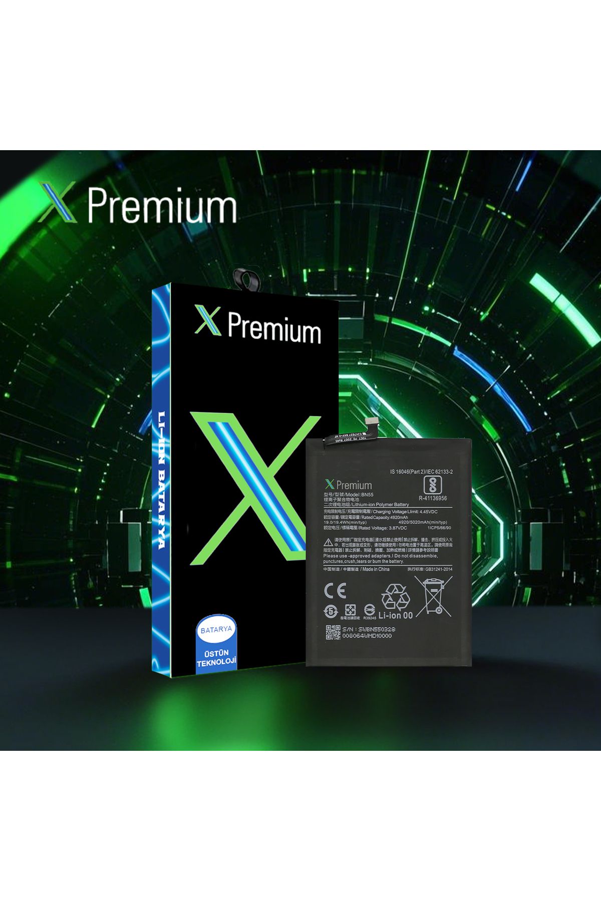 X PREMİUM X Premium Xiaomi Redmi Note 9S BN55 Batarya Pil 5020 mAh