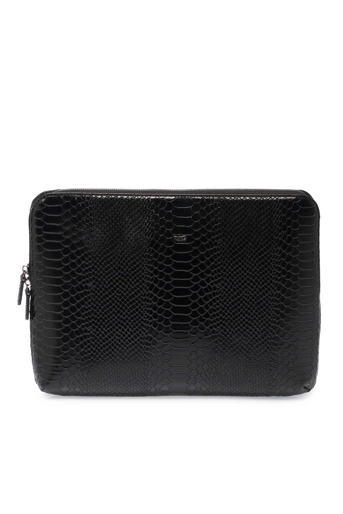 Tergan Siyah Hakiki Deri Unisex Laptop Çantası - S1LC00002951-B61
