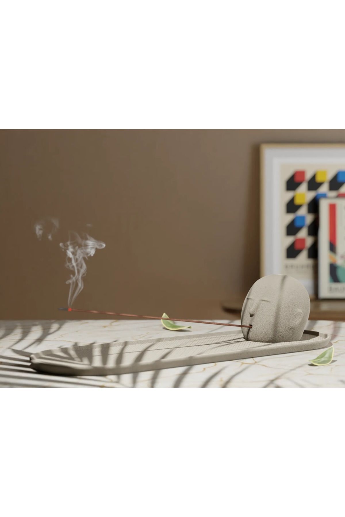 SerenityHaven Minimalist İnyo Taş Kafa Tütsülük (PLASTİK)