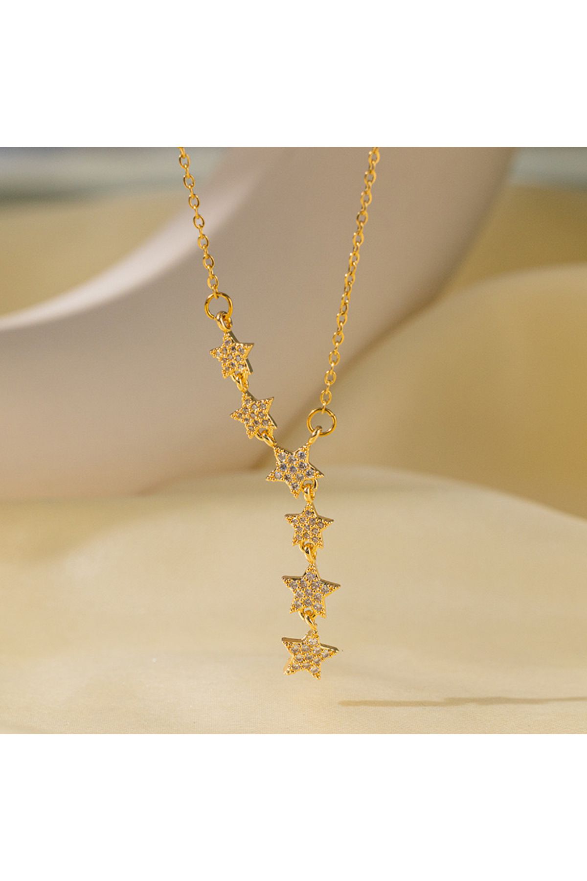 shop Y model yıldızlı çelik kolye