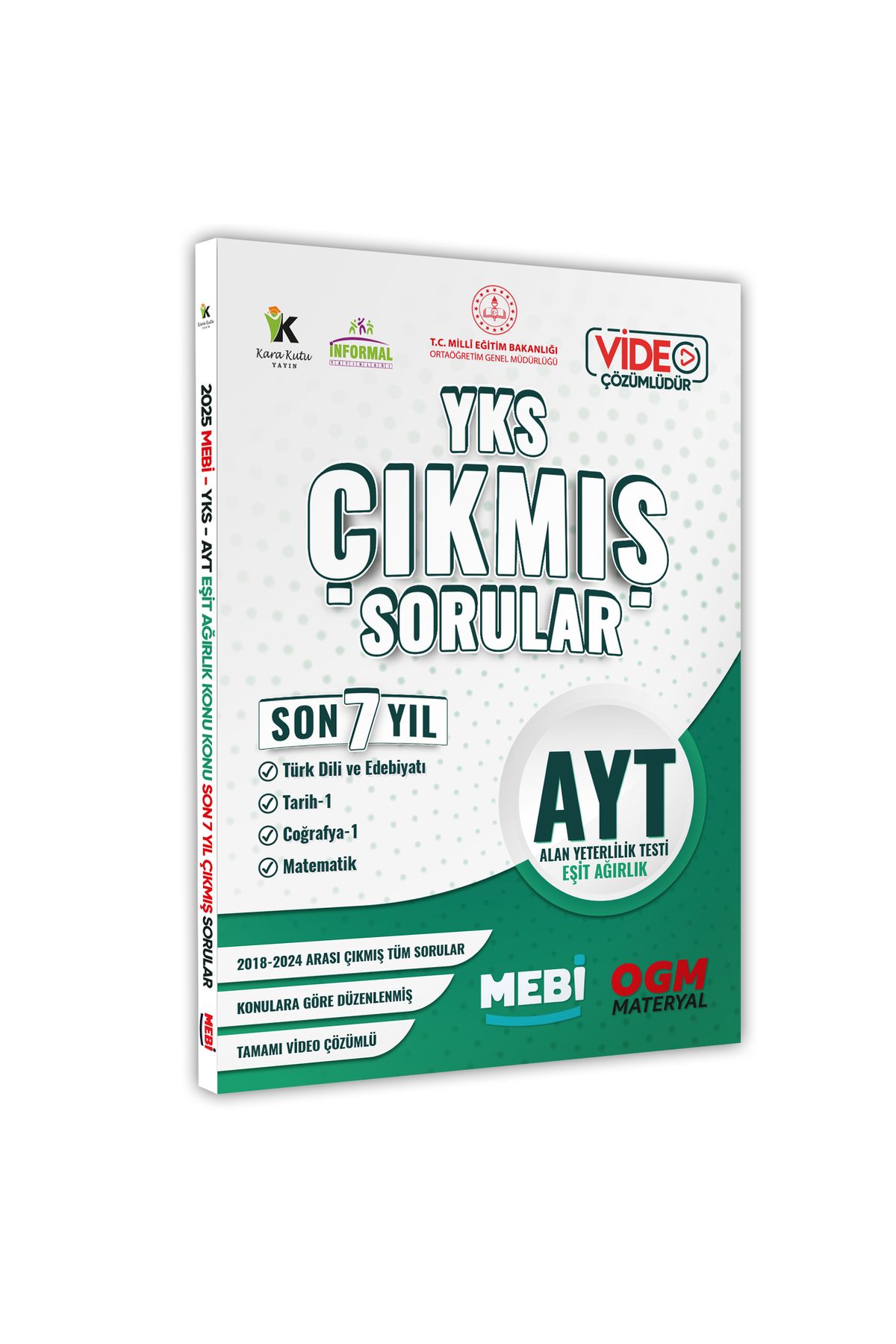 Karakutu Yayınları 2025 YKS-AYT MEBİ Eşit Ağırlık (TM) Çıkmış Soru Bankası Konu Konu Son 7 Yıl Video/PDF Çözümlü