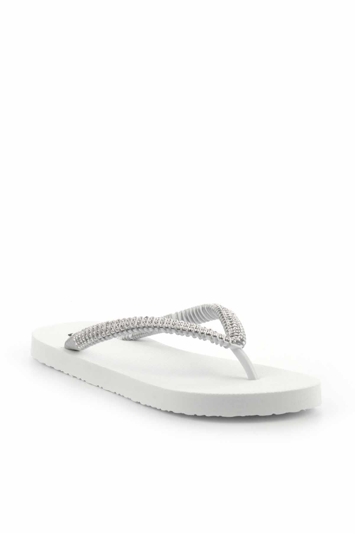 Bambi-Γυναικείες Παντόφλες White Lame K04376000259 3