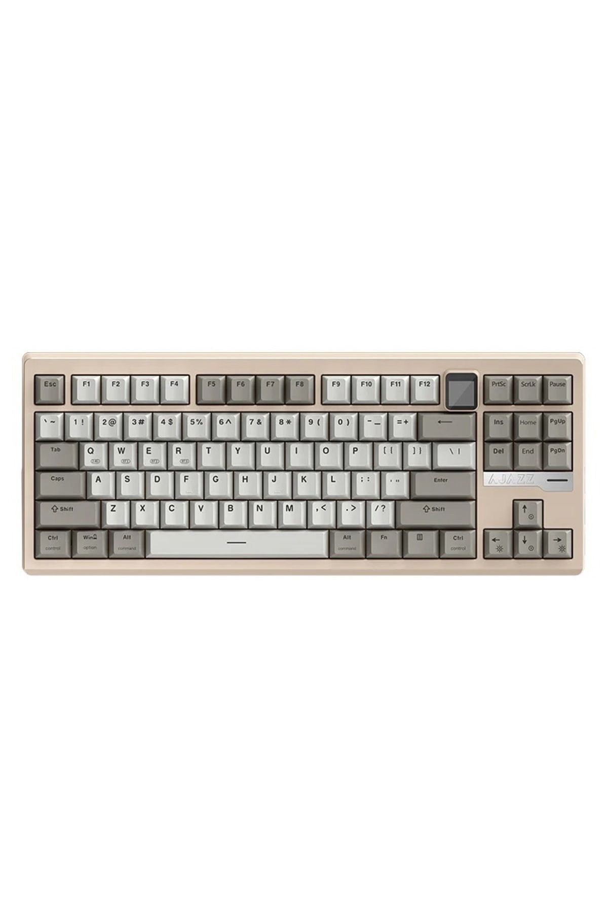 Coverzone Ajazz QS87 Max Alüminyum Alaşımlı TFT Ekranlı Custom Mekanik Klavye Krem Beyaz