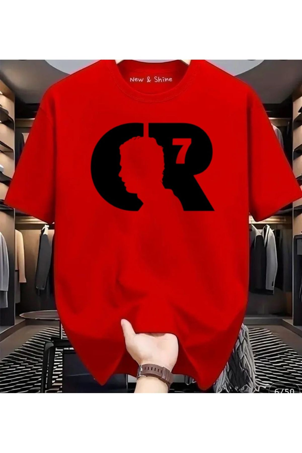 New Shine CR SİYAH Baskılı Oversize T-Shirt