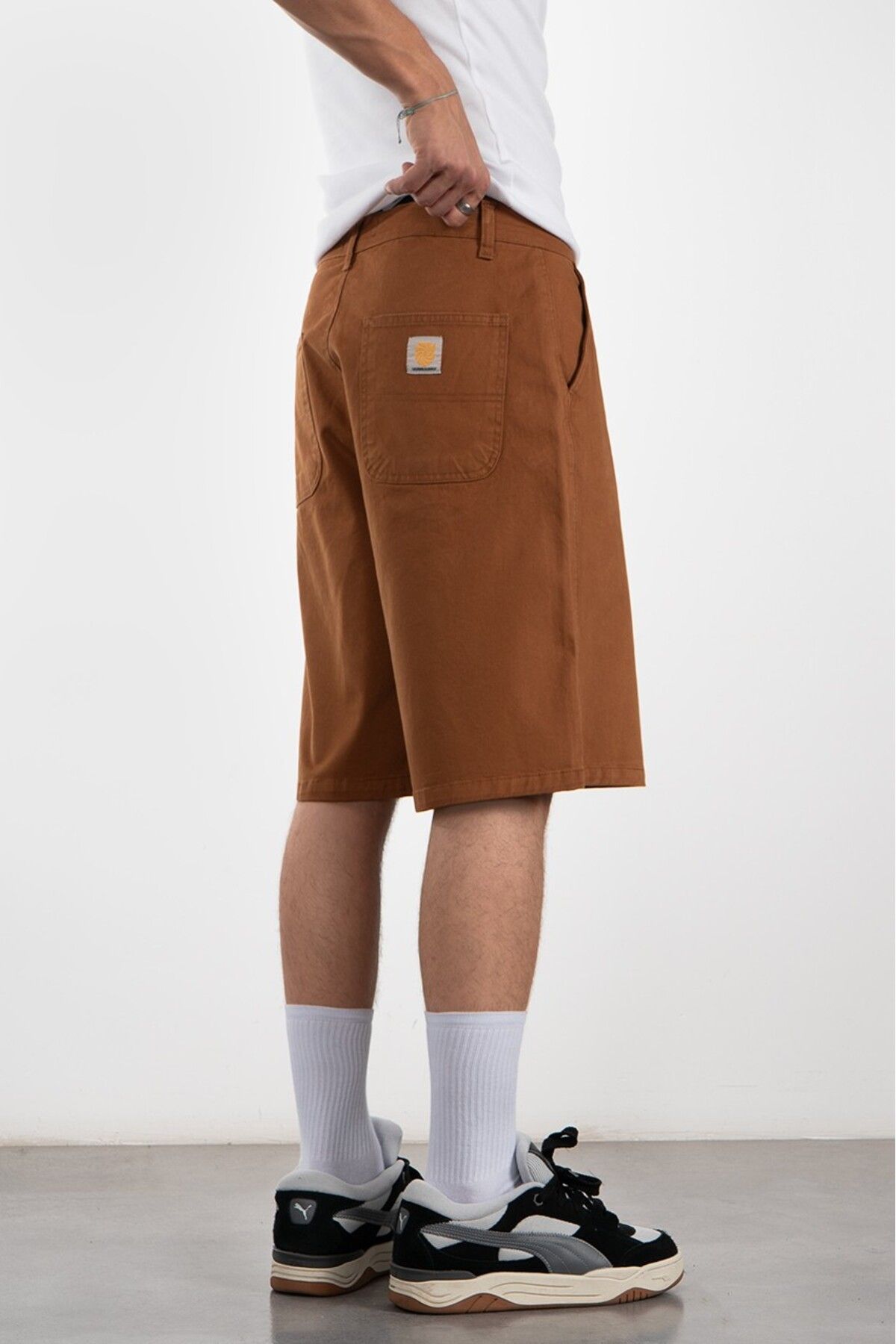 UKHWD SUPPLY Kahve Gabardin Baggy Jean Erkek Şort Jorts