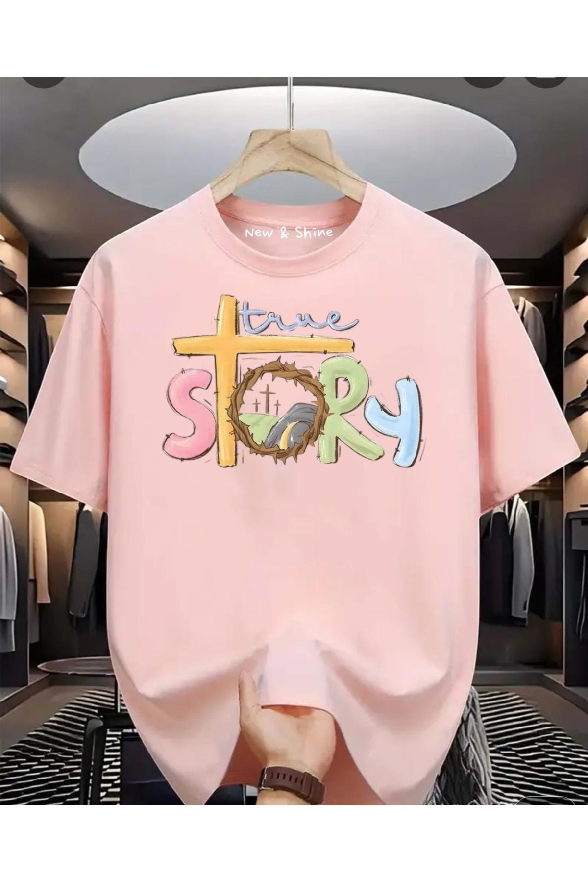 New Shine Time Story Baskılı Oversize T-Shirt