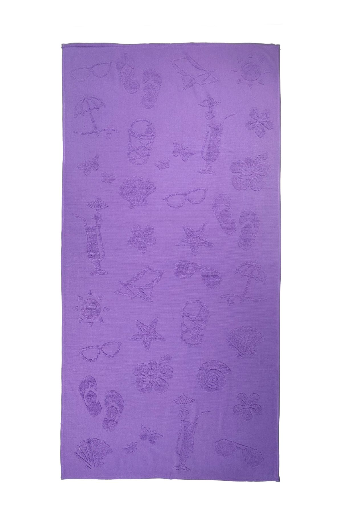 Tropikhome Hızlı Kuruyan Plaj Havlusu %100 Pamuk Purple Beach Vibes Plaj Havlusu - Mor