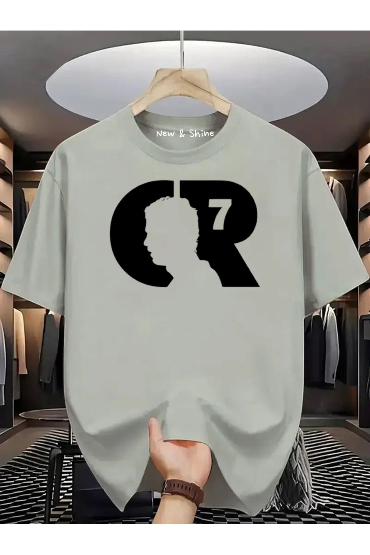 New Shine CR SİYAH Baskılı Oversize T-Shirt