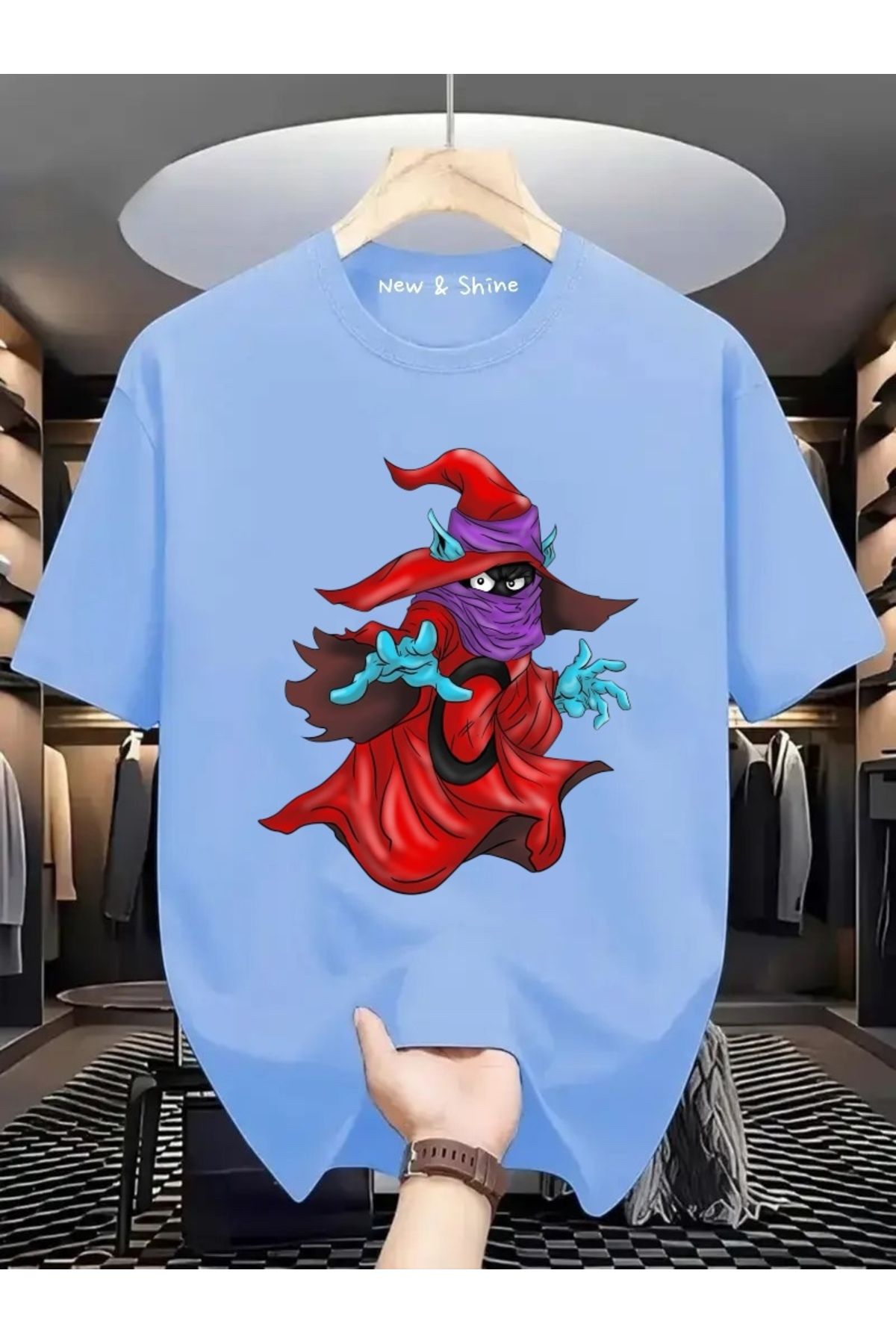 New Shine Kanvas Büyücü Baskılı Oversize T-Shirt