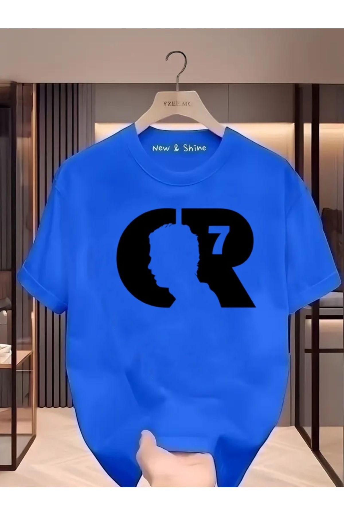 New Shine CR SİYAH Baskılı Oversize T-Shirt