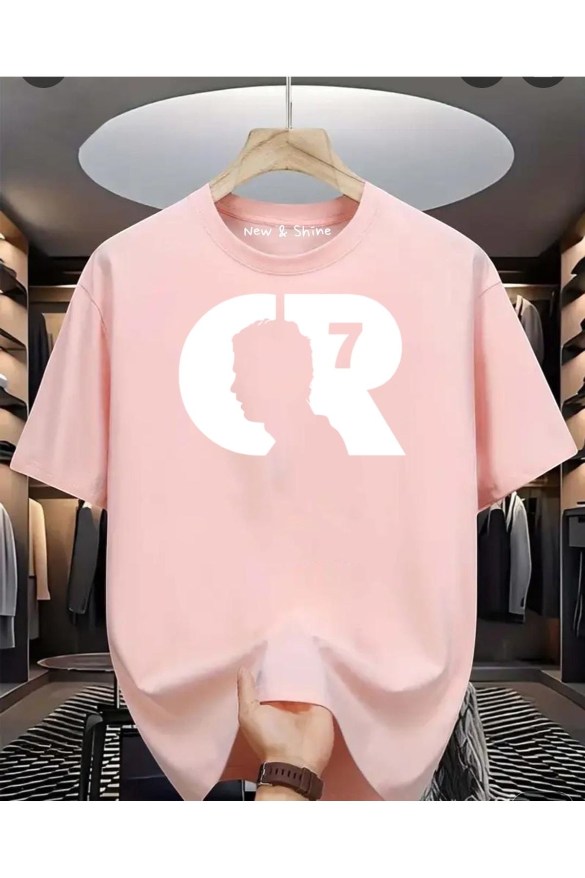 New Shine CR BEYAZ Baskılı Oversize T-Shirt