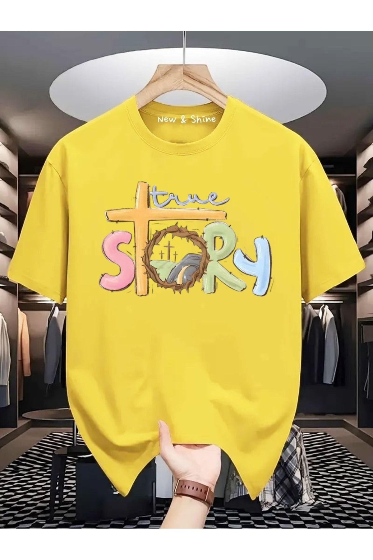 New Shine Time Story Baskılı Oversize T-Shirt