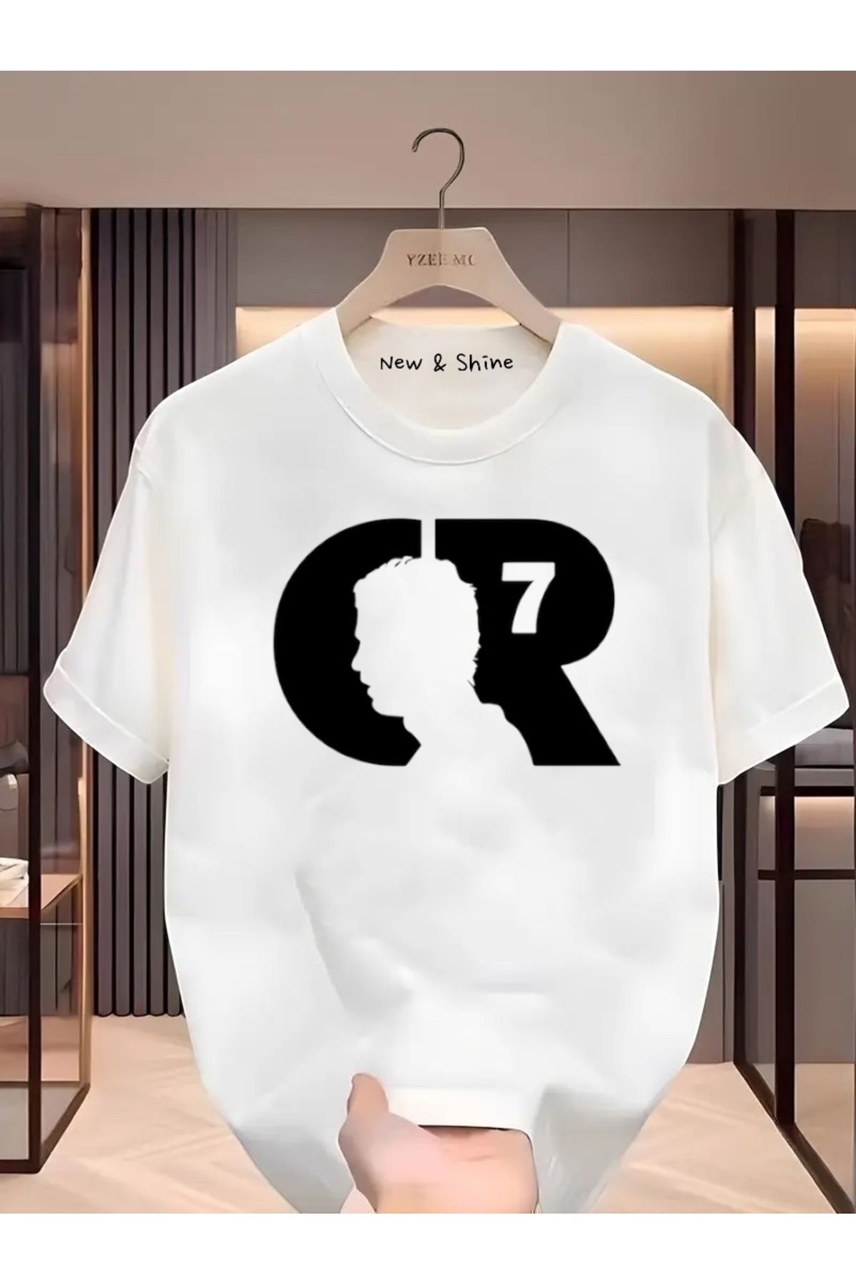 New Shine CR SİYAH Baskılı Oversize T-Shirt