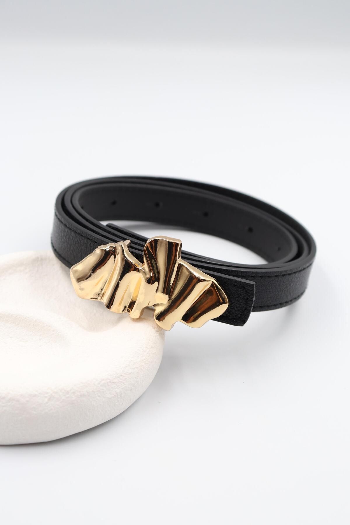 BY CANSU ACCESSORİES Sintera Deri Kemer Siyah