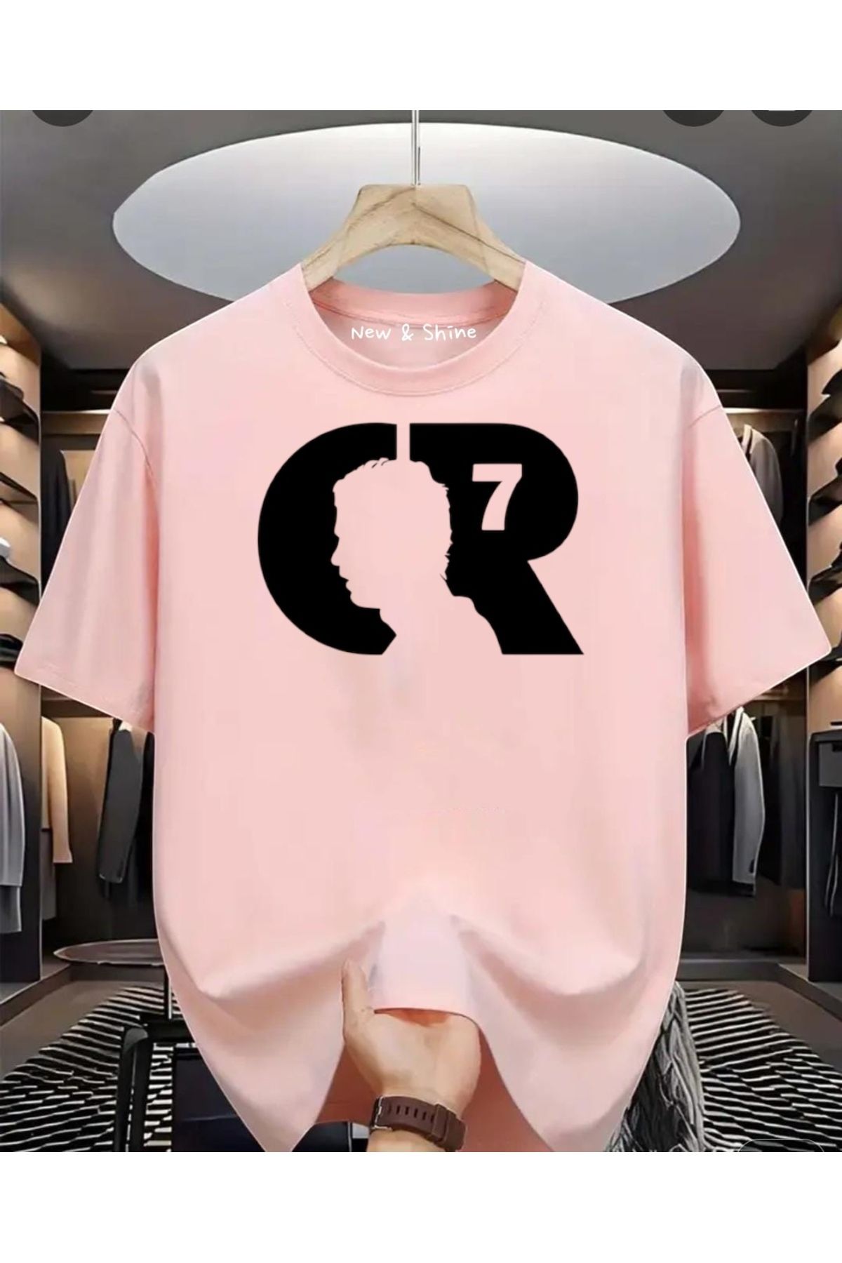 New Shine CR SİYAH Baskılı Oversize T-Shirt