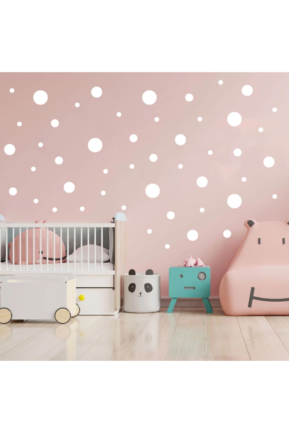 BugyBagy 1,3cm - 7,6cm Arasında Çeşitli Ebatlarda Yuvarlak Puantiye Duvar Sticker Seti - 180 Adet