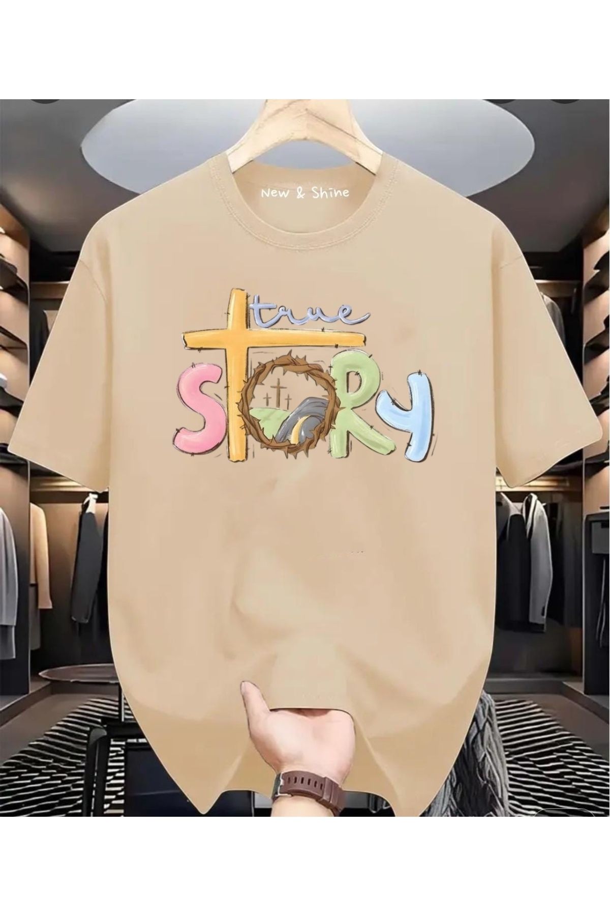 New Shine Time Story Baskılı Oversize T-Shirt