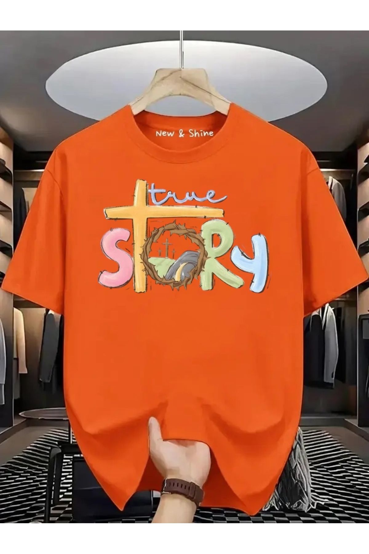 New Shine Time Story Baskılı Oversize T-Shirt